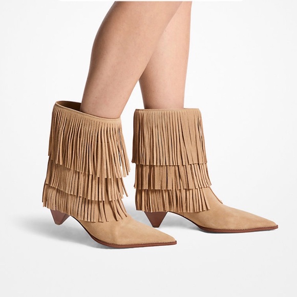 Michael Kors Jayla Suede Heeled Booties – Chocolate - Picture 3 of 14